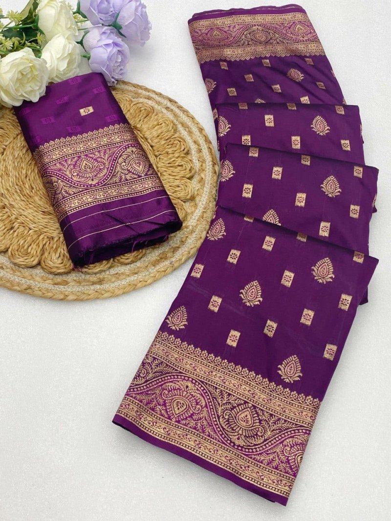 Self Elampillai Silk Rich Copper Zari Weaving Pallu Saree